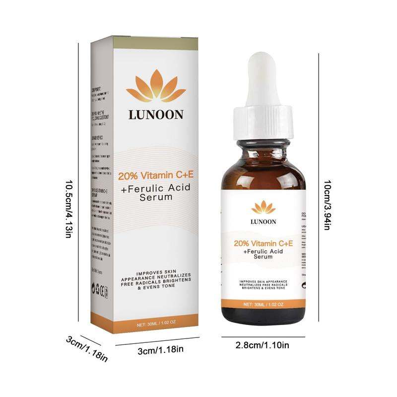 Vitamin C and E brightening facial serum bottle for dark spots and fine lines