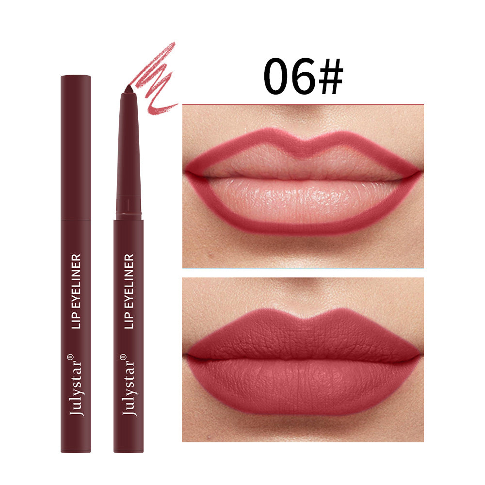 Waterproof Lipstick Lips pink matte lip liner pencil with precise lip contour and long-lasting waterproof color